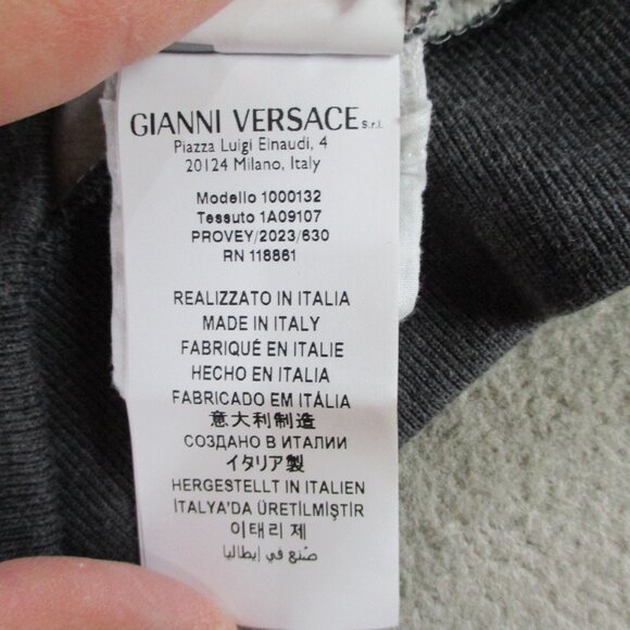 VERSACE Kids Logo Sweatshirt Size 12a Gray Logo Applique Fleece Sweater Crewneck - Picture 7 of 12